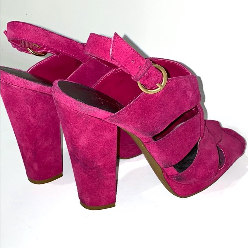 Jessica Simpson Platform Heels Open Toe Pink Size7 - Picture 3 of 4